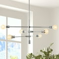 thumbnail image 5 of JONATHAN Y Ikon 36" 6-Light Modern Vintage Iron Arm-Adjustable LED Pendant, Chrome, 5 of 8