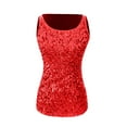 thumbnail image 6 of Ruimatai Women's Sequin Patchwork Tank Top Slim Fit Round Neck Fashionable Sleeveless Blouse Casual Party Wear, 6 of 6