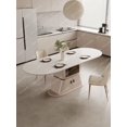 thumbnail image 3 of Stone Plate Kitchen Island Dining Table Integrated Retractable White Oval Household Dining Tables and Chairs My Lux Decor Round, 3 of 20