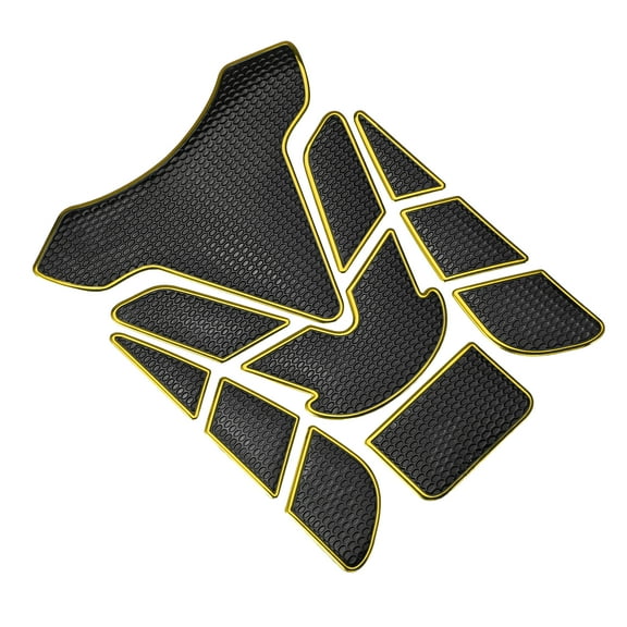 Universal 3D Motorcycle Gas Tank Decal 7.68''x5.63'' Fuel Oil Gas Tank Pad Sticker Black Yellow