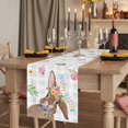 thumbnail image 2 of Table Runners 90 Inches Long Dress Scarves, Bunny Easter Farmhouse Coffee/Dining/Kitchen Table Runner for Living Room, Rabbit Grey Plaid Farmhouse Floral 13x90 Inch, 2 of 9