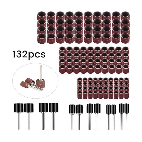 Willstar 132 Pcs Sanding Drum Kit For Nail Drill Bits Dremel Accessories Rotary Tool