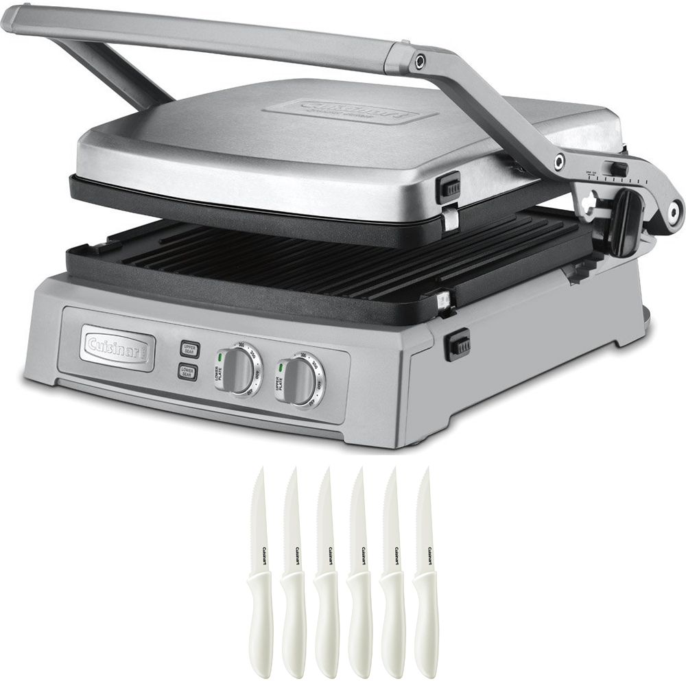 Cuisinart GR150P1 Griddler Deluxe Brushed Stainless Bundle with