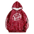 thumbnail image 3 of Glitter Sparkle Football Hoodies for Women Fall Winter Casual Sequins Hooded Sweatshirt with Pockets Y2K Pullover Tops, 3 of 5