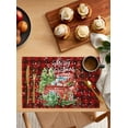 thumbnail image 2 of Merry Christmas Red Truck Placemats Set of 4 Vintage Red Plaid Gift Snowflake Heat Insulation Washable Place Mats, Rustic Non-Slip Table Mats for Dining Table Party Kitchen Decor,13x19 Inch, 2 of 4