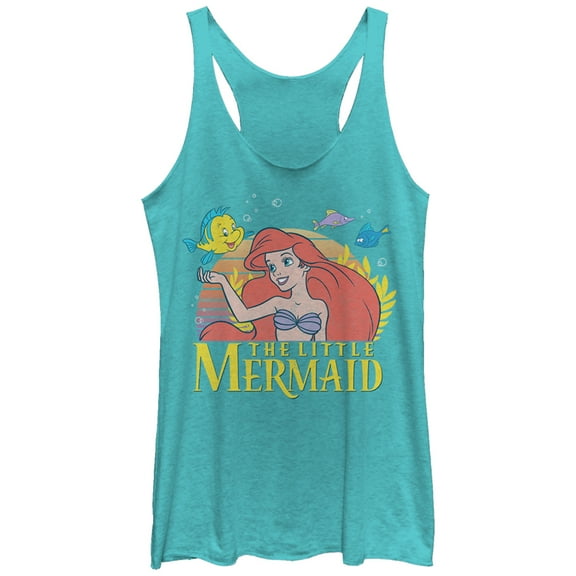 Women's The Little Mermaid Ariel Classic  Racerback Tank Top Tahiti Blue Large