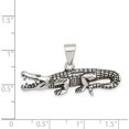 thumbnail image 3 of Sterling Silver Antiqued Textured Crocodile Pendant Polished Open back Sculptural Luxe Feminine Ideal for collectors and jewelry lovers, 3 of 4