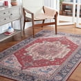 thumbnail image 4 of SAFAVIEH Tucson Martha Traditional Machine Washable Area Rug, 6' x 9', Red/Navy, 4 of 15