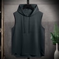 thumbnail image 2 of HBGVBA Men's Hoodie Tank Tops,Workout Sleeveless Muscle Tee,Solid Color Hooded Casual Daily Workout Tank Top, 2 of 5