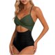 thumbnail image 1 of Traje de baño de una pieza para mujer, moda de primavera para mujer, conservador, color sólido, estilo falda, conjunto de traje de baño con abertura, traje de baño de moda de playa para mujer, trajes, 1 of 2