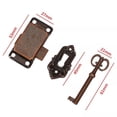 thumbnail image 4 of KDJ - Juego de 2 cerraduras para puerta de armario vintage, cubierta decorativa con llave, bronce antiguo, 4 of 8