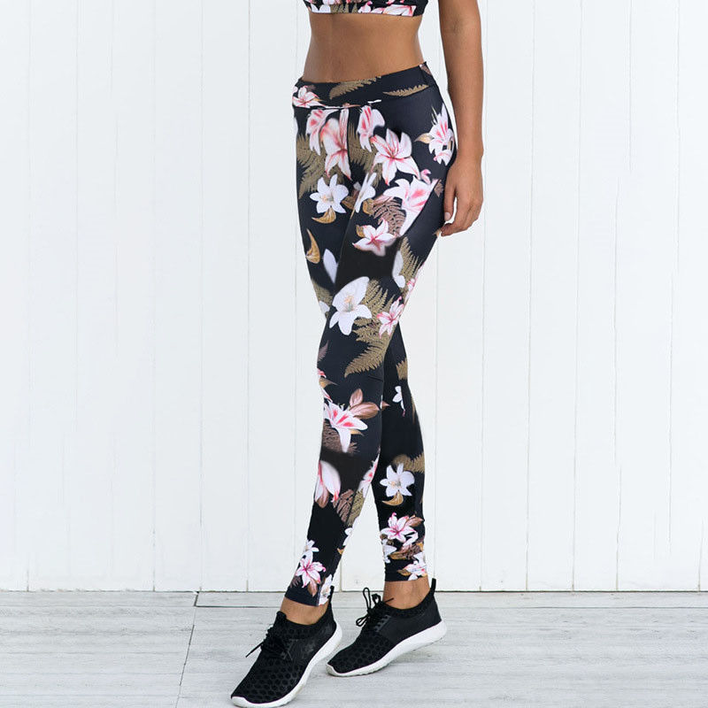 Fortune Women Floral Yoga Pants Sports 