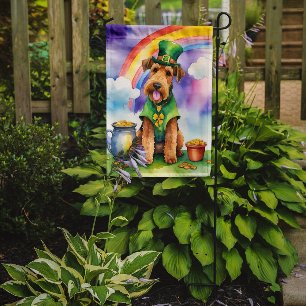 Airedale Terrier St Patrick's Day Garden Flag 11.25 in x 15.5 in