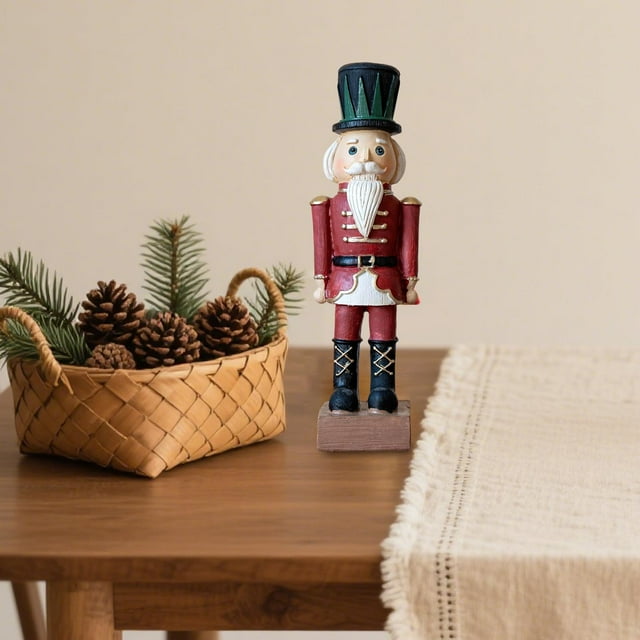 Figura de Cascanueces Navideño, Figura Decorativa de Mesa, Manualidades, Accesorios de Fotografía, Adorno de Resina, Figura de Cascanueces, Decoración rojo