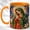 Orange, variant on Mosaic Mary Coffee Mug, Butterfly Prayer Mug, Ceramic 11 oz