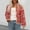 001 Red, variant on Generic Women's Floral Quilted Jackets Cropped Reversible Open Front Lightweight Short Padded Puffer Coat