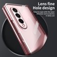 thumbnail image 4 of MonsDirect for 7.6 inch Samsung Galaxy Z Fold 4 5G 2022 Case, Clear Plating Frame Hard PC Back Shell With Screen Protector, Slim Anti-Drop Free Folding Hinge Protection for Galaxy Z Fold 4, Pink, 4 of 7