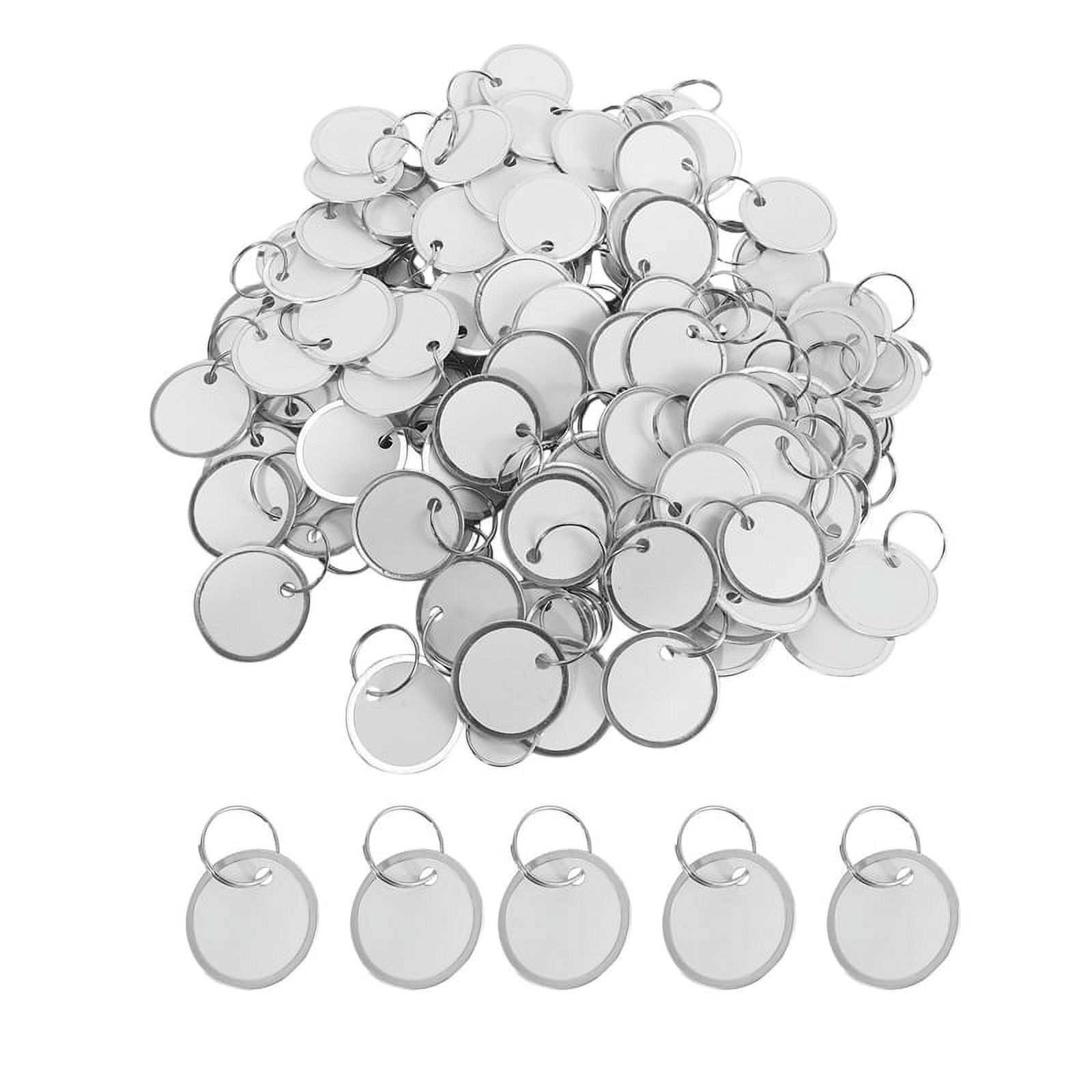 Metal Rim Tags Key Tags Round Paper Tags with Metal Rings White Label for Car Keys and Door Keys (300)