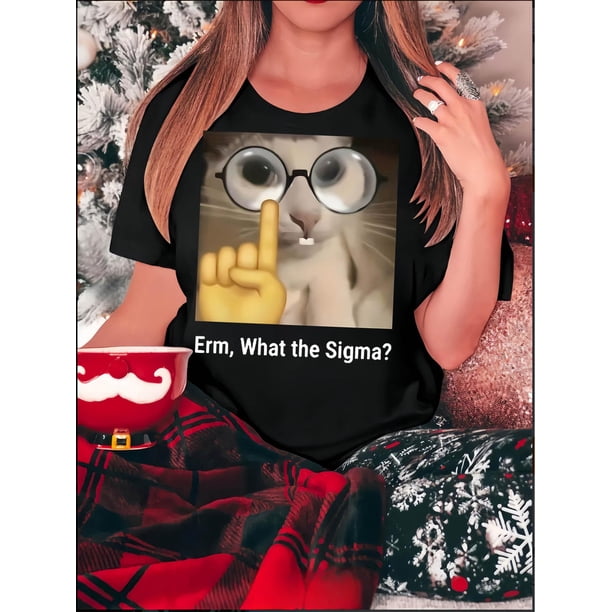 Women's Fun & Quirky Graphic Tee - Casual Crew Neck Short Sleeve T-Shirt, Stretchy Polyester Blend, Machine Washable - Perfect for Summer
