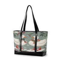 FORMRS Laptop Tote Bag for Women with 15.6" Computer Compartments Handbag, Winter Goose Scarves