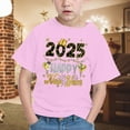 thumbnail image 3 of Gerichy Girls Graphic Print Summer Short T-Shirts for Girls 2025 Happy New Year Cartoon Printed Round Neck Short Sleeve Tops, 3 of 5