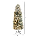 thumbnail image 2 of Nearly Natural 6' Slim Fir Flocked Artificial Christmas Tree Prelit 250 LED Lights, 2 of 10