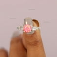 thumbnail image 4 of Sparkling Pink Fire Opal and Diamonds Ring, Big Opal Gamstone Ring, 925 Starling Silver Ring, Annivarsery Ring, Handmade Jewelry, Gift For Her., 4 of 5