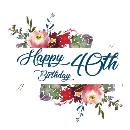 Happy 40th Birthday Guest Book (Hardcover): Memory book, guest book, birthday and party decor, (Hardcover)