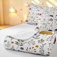 thumbnail image 4 of Homewish Fungus Botanical Mushroom Quilt Full,Wild Plants Floral Full Bedspread Sets,White,Light Gray Reversible,3 Pieces, 4 of 7