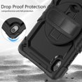 thumbnail image 7 of Case for Lenovo Tab M10 HD 2nd Gen 10.1 Inch 2020 with Screen Protector, 360 Degree Rotating Kickstand Hand Strap Heavy Duty Shockproof Cover with Shoulder Strap, Black, 7 of 7