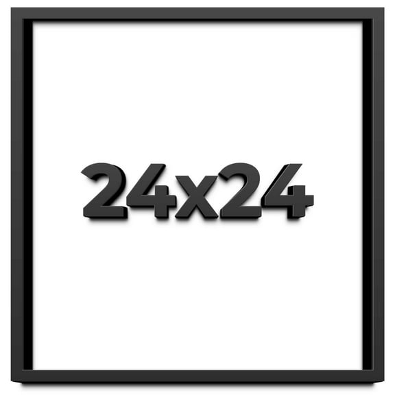 24x24 Shadow Box Frame Black | 1 inches Deep Real Wood Contemporary Shadowbox Display Frame | UV