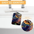 thumbnail image 3 of Cartoon Owl Square PU Leather Luggage Tags, 2 Pack, with Privacy Cover and Stainless Steel Ring - Suitable for Travel, Backpack, Handbag - Bag Tags, Handbag Tags, 3 of 7