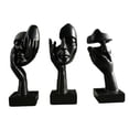 thumbnail image 2 of 3 piezas de estatuas de pensadores, manualidades, adornos de mesa, esculturas faciales abstractas para negro, 2 of 9