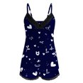 thumbnail image 5 of Womens Pajama Set Casual Valentine'S Day V Neck Print 2 Piece Set Women Sleepwear,Navy,XL, 5 of 6