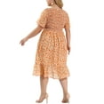 thumbnail image 3 of Agnes Orinda Women's Plus Size Clothes Smocked Floral Elegant Midi Flare Dresses 3X White, 3 of 7