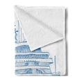 thumbnail image 2 of Marine Soft Flannel Fleece Blanket, Hand Drawn Sketch Style Cruise Liner Ship Design Ocean Travel Transportation Holiday, Cozy Plush for Indoor and Outdoor Use, 50" x 70", Blue White, by Ambesonne, 2 of 5