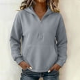 thumbnail image 6 of YUGYXL Half Zip Pullover Women Oversized Y2k Comfort Quarter Zipper Hoodie Sweatshirt Fashion Fall Clothes Outfits Gray Hoodie M, 6 of 6