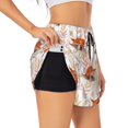 thumbnail image 2 of Haiem Cute Sleepy Fox Women's 2 in 1 Running Shorts - Lightweight Athletic Workout Gym Yoga Breathable Sports Shorts Liner with Phone Pockets-Small, 2 of 9