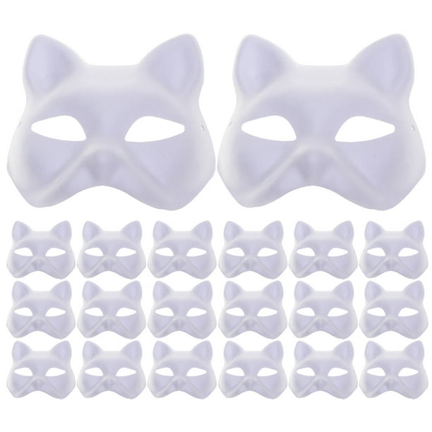 20pcs Blank Cat Masks Paper Blank Masks DIY Hand Painted Cat Masks ...