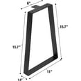 thumbnail image 6 of Sorbus Trapezoid Table Legs: DIY Furniture, Heavy Duty Metal, Black, 2 Pieces - 11” L x 16” H, 6 of 8