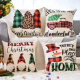 thumbnail image 4 of Set of 4 Decorative Easter Bunny Throw Pillow Covers - Truck Eggs Linen 18 x 18 Inches Pillow Cushion Case for Sofa Couch Bed Home Outdoor Car (18" x 18", Easter/Rabbit), 4 of 6