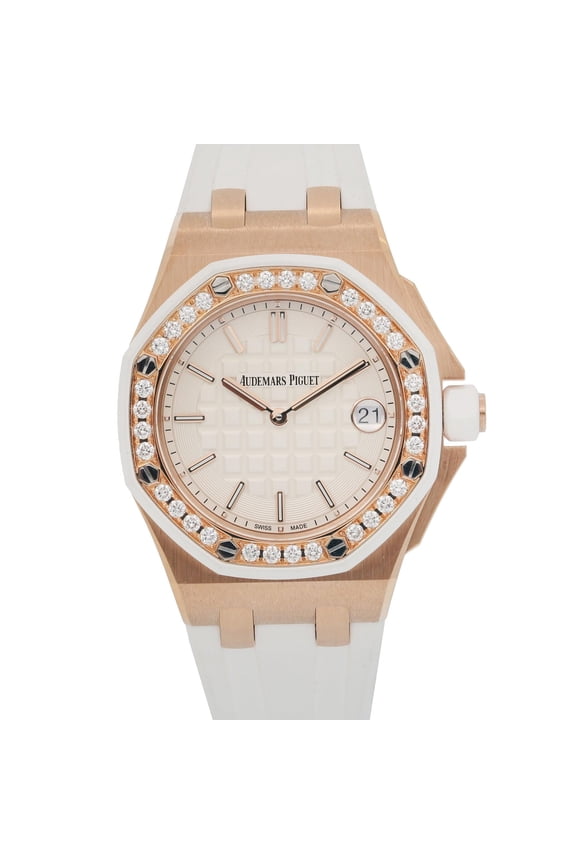 Pre-Owned Audemars Piguet Royal Oak Offshore 67540OK 37MM White Dial With Diamond Bezel