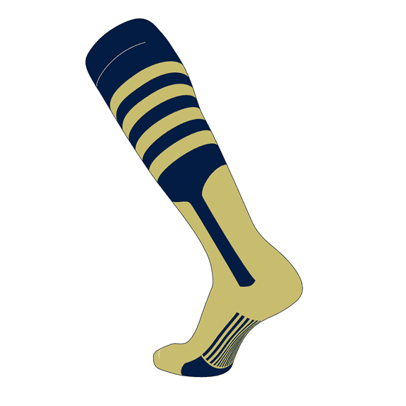 TCK Elite Baseball Long Stirrup Socks (G, 9in) Navy, Vegas Gold, Navy, Vegas Gold (L)