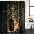 thumbnail image 2 of Vintage Country Bathroom Shower Curtains with 12 Hooks Polyester Waterproof Shower Curtain for Stalls and Bathtubs Rustic Tree Leaves Arched Door Village Decorative Bathroom Curtain 36x78 Inches, 2 of 9