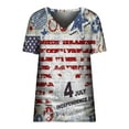 thumbnail image 4 of OAVQHLG3B Summer Tops for Women 4th of July Outfits for Women Patriotic ShirtsFashion Women Short Sleeve V-Neck Flag Printed Casual T-shirt Tops Blouse, 4 of 5