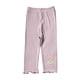 thumbnail image 1 of Odeerbi 1-7 Años Niñas Mallas de Punto de Canalé Con Ribete de Lechuga Mallas Elásticas Capris Pantalones de Verano Casual Cintura Elástica Pantimedias Recortadas, 1 of 6