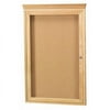 Aarco Products OBC3624RC 1-Door Bulletin Board with Crown Molding - Oak