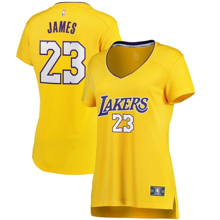 LeBron James Los Angeles Lakers Fanatics Branded Women's 2017/18 Fast Break Replica Jersey Gold - Icon (Best Replica Lebron 10)
