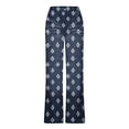 thumbnail image 6 of Xdegoge Geometric Floral Flare Jeans for Women High Waisted Straight Leg Trousers Comfy Stretch Denim Look Classic Button Pants Streetwear Trendy Casual Bottoms, 6 of 6
