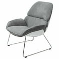 thumbnail image 2 of Benzara BM190868 Polyester Upholstered Accent Chair with Plastic Shell & Frame - Gray & White - 27 x 31 x 33 in., 2 of 5